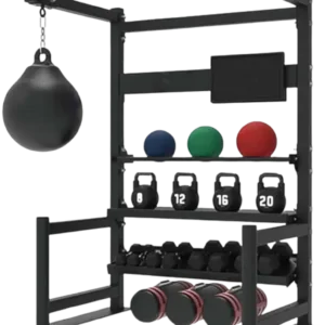 French Fitness 4 Tier Storage Squat Rack Pull Up (New)