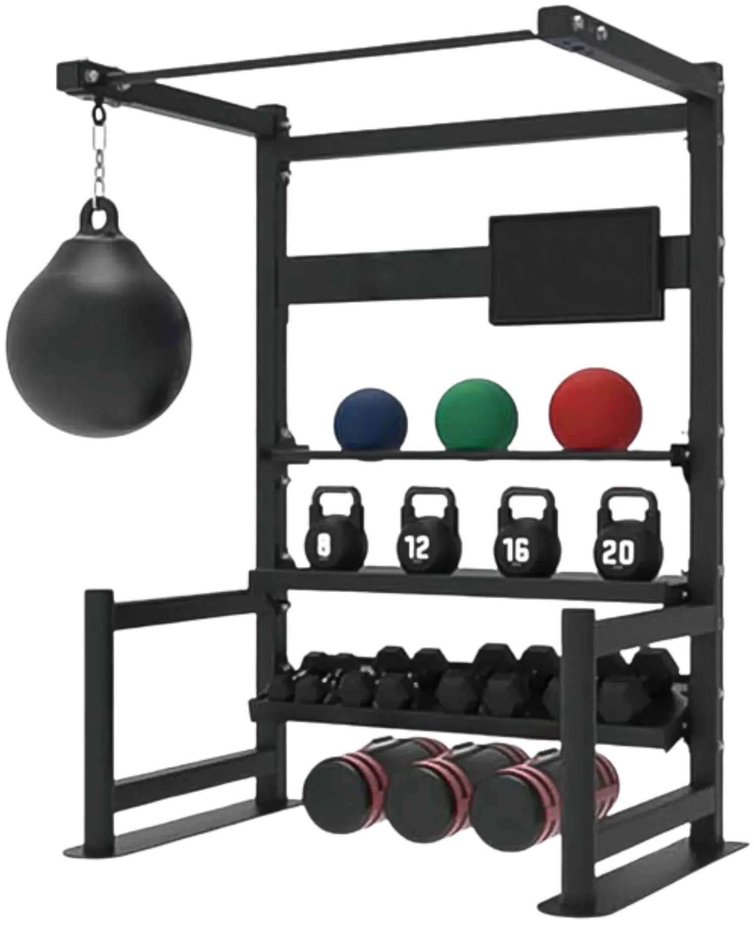 French Fitness 4 Tier Storage Squat Rack Pull Up (New)