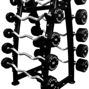 French Fitness EZ Curl Urethane Barbell Bar Set, 20-110 lbs (New)