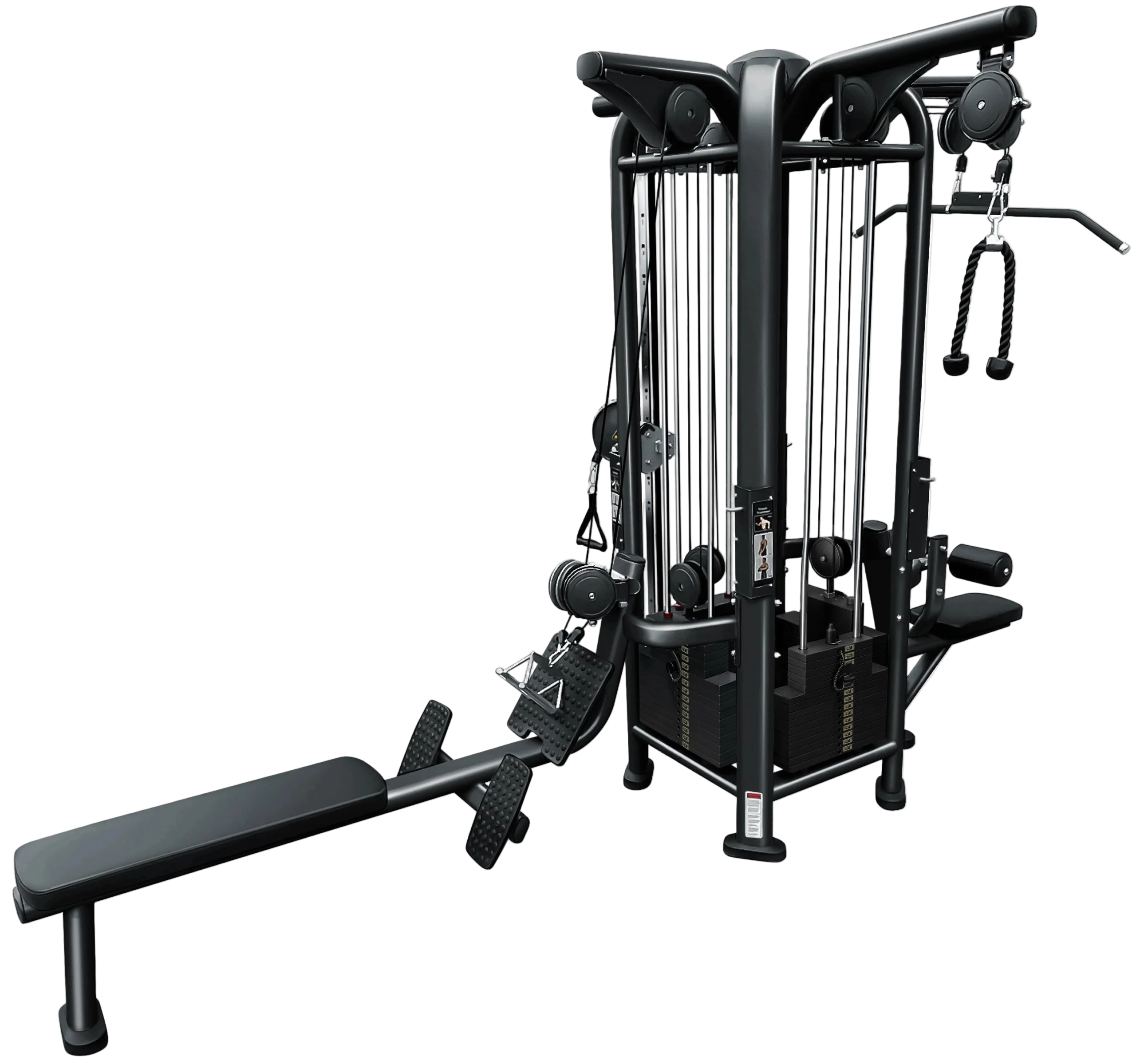 French Fitness FFB Black 4 Stack Multi Jungle Gym (New)