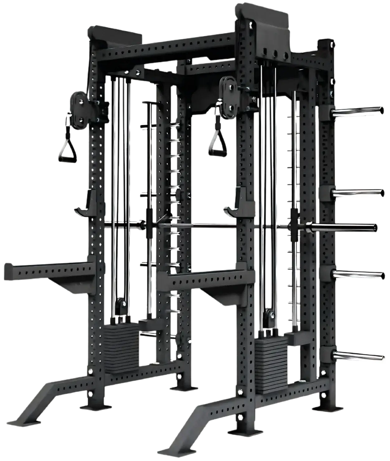 French Fitness FSR40 Commercial Functional Smith & Squat Power Cage - 83" Tall (New)