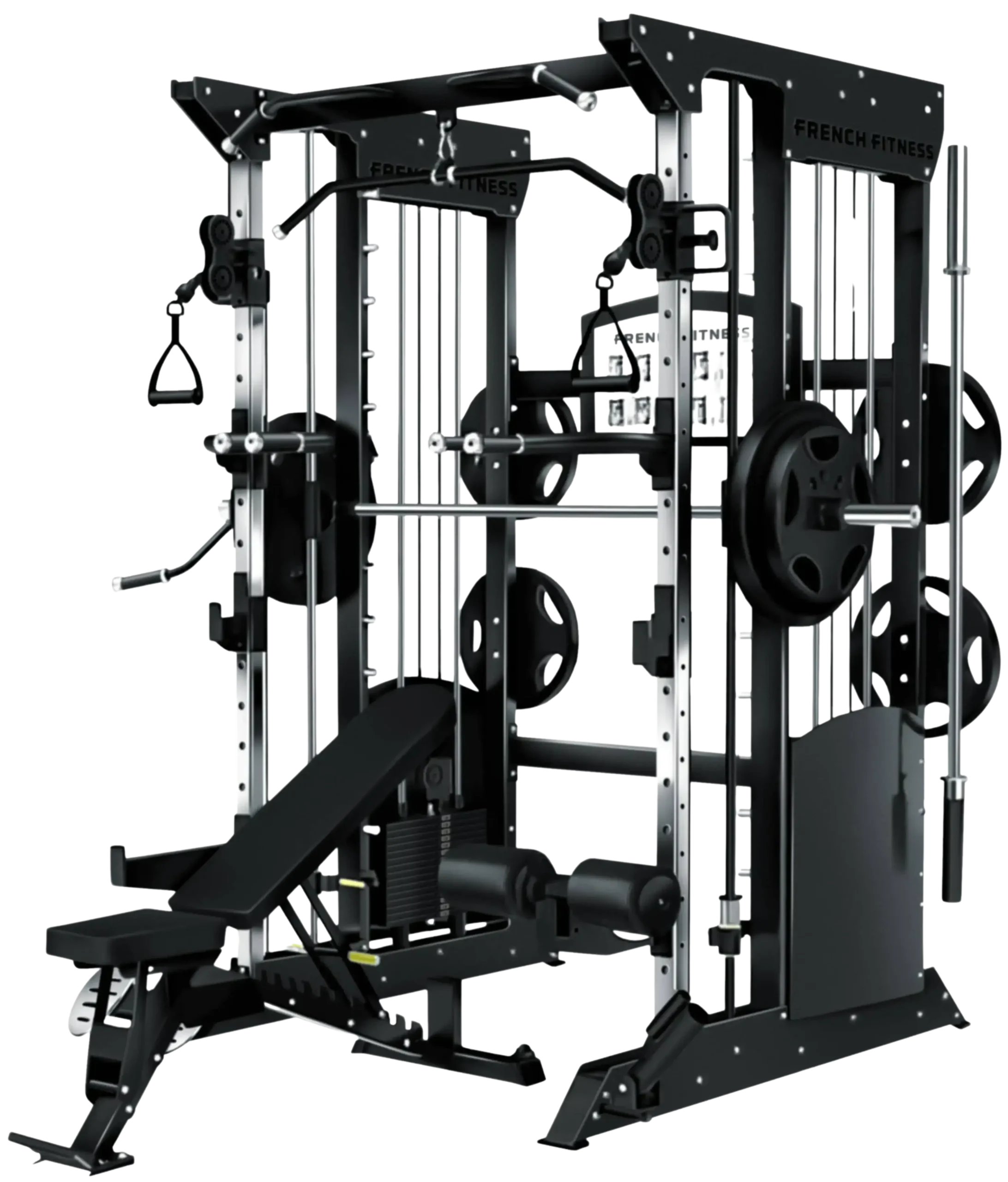 French Fitness FSR70 Dual Cable Smith & Half Rack System (New)