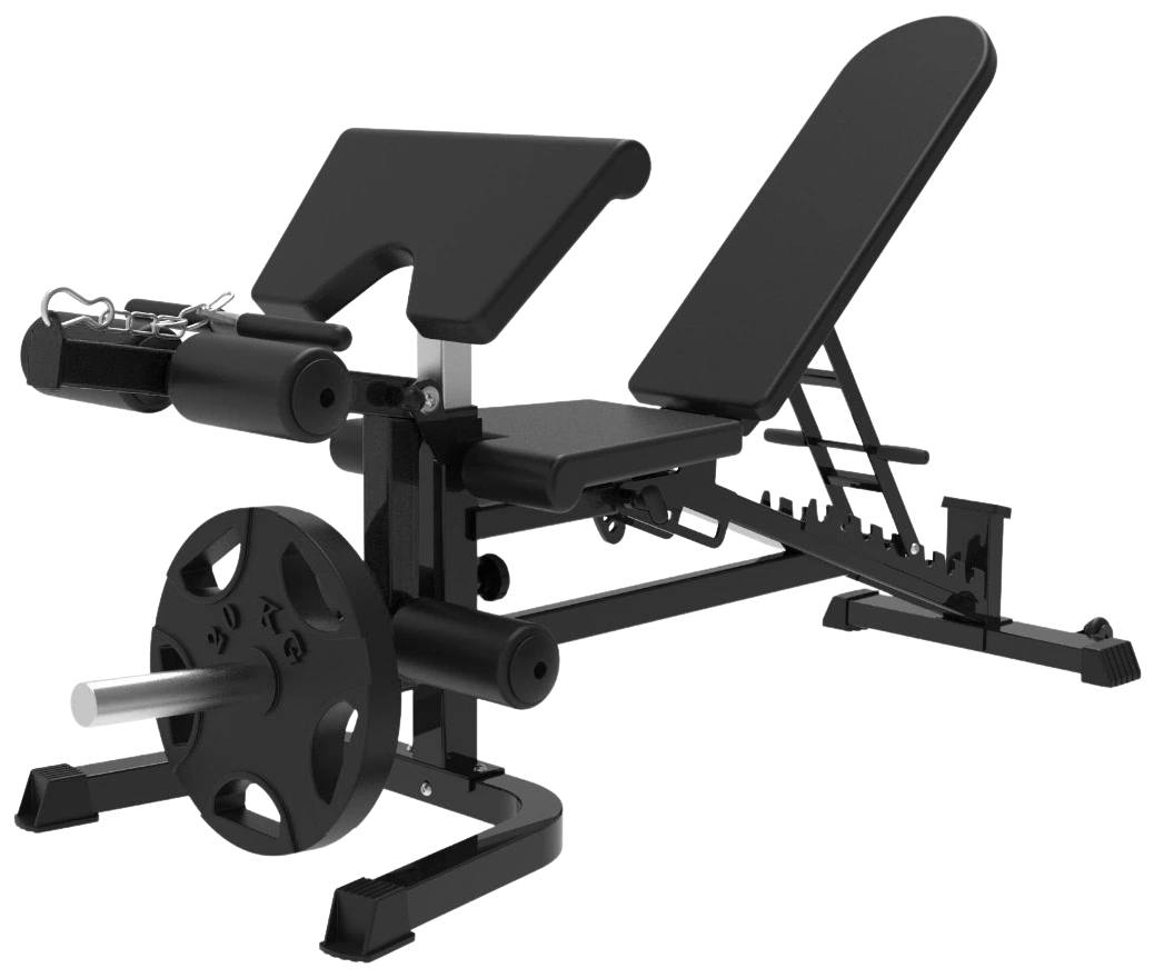 French Fitness Multi Functional Adjustable Bench V2 w/Arm Curl + Leg Ext (New)
