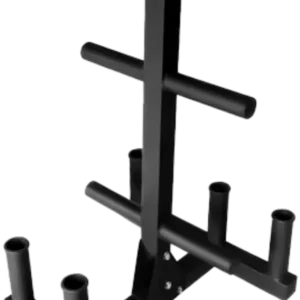 French Fitness Olympic Weight Plate Tree Rack & Bar Holder (New)