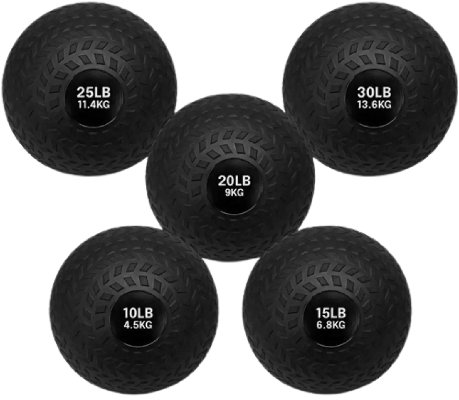 French Fitness PVC Slam Ball Set of 5 (10 to 30 lbs) (New)