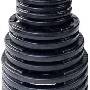 French Fitness Rubber Grip Olympic Weight Plate Set 350 lbs (New)