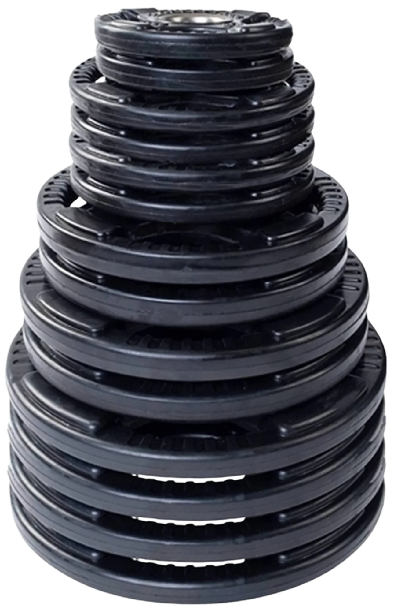 French Fitness Rubber Grip Olympic Weight Plate Set 350 lbs (New)