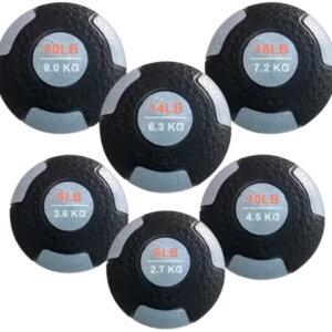 French Fitness Rubber Medicine Ball Set of 6 (6 to 20 lbs) (New)