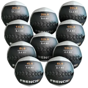 French Fitness Soft Medicine Wall Ball Set of 10 (4 to 30 lbs) (New)