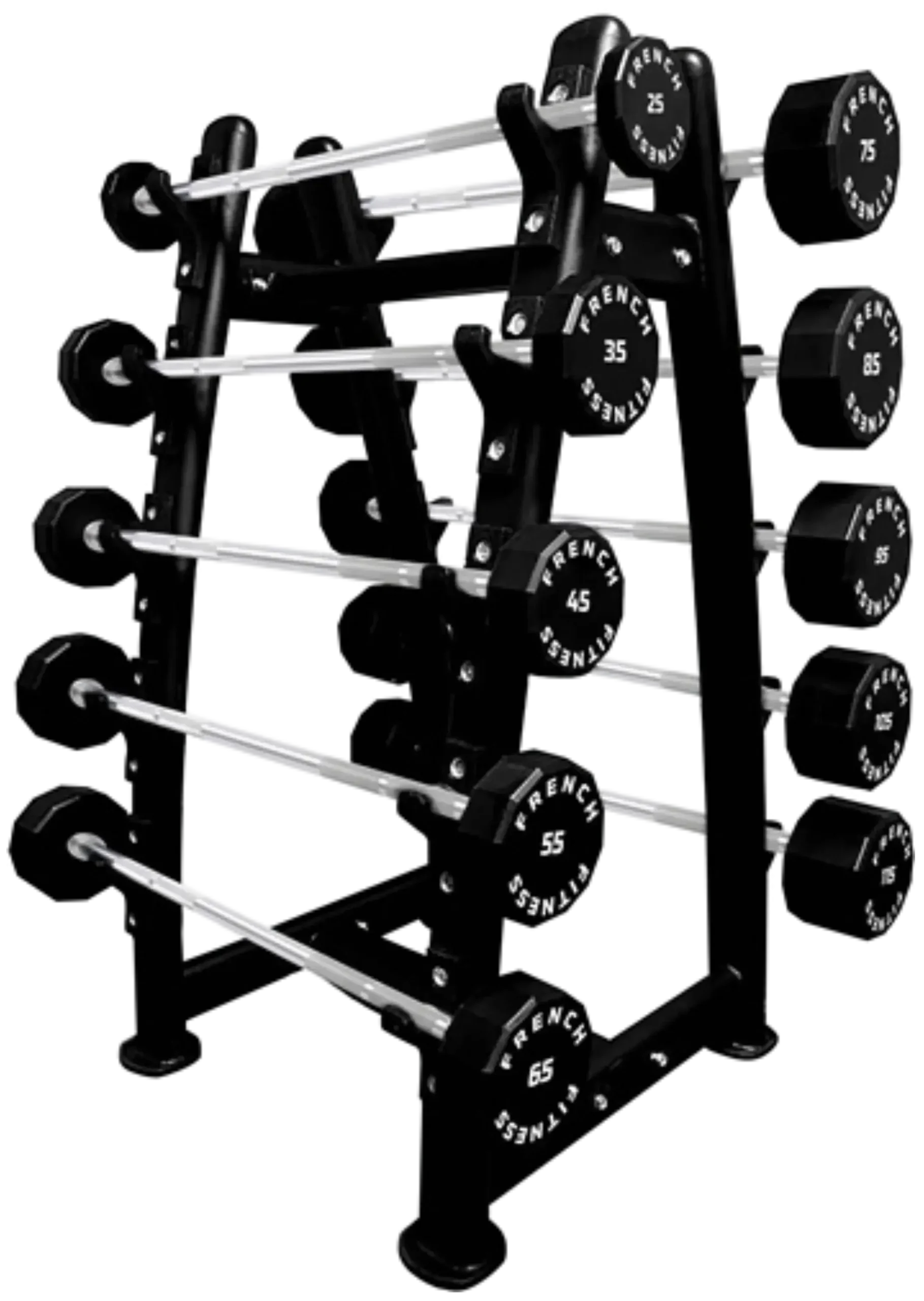 French Fitness Straight Urethane Barbell Bar Set, 25-115 lbs (New)