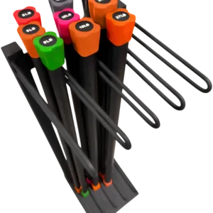 French Fitness Weighted Body Fitness Bar Set of 9 w/Rack (New)